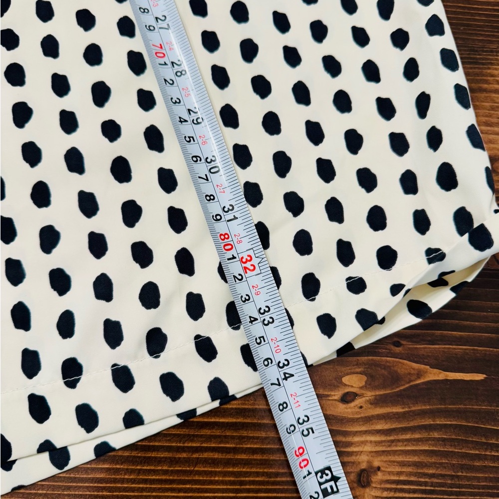 Mud Pie Preppy Women’s Black & Cream Polka Dot Ruffle Neck Dress Size M EUC - Picture 9 of 9